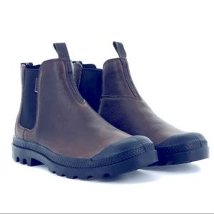 Palladium PAMPA CHELSEA ESS BISON Brown LEATHER Boots - EUR 38 / US 7